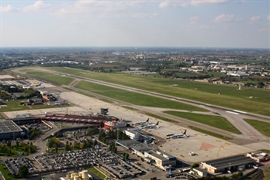 Marconi airport seen from above