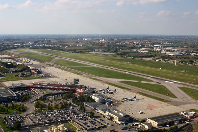 Marconi airport seen from above